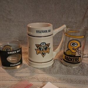 Green Bay Packers Mug Trio - Cream, Black, Yellow